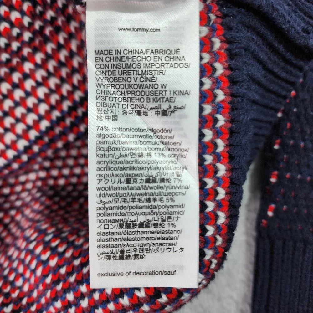 Tommy Hilfiger Ombre Textured Cardigan‎ Varsity Sweater Mens XL Multicolor Heavy